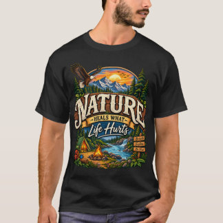 Camiseta O design da Águia da Montanha Natureza Cura o que