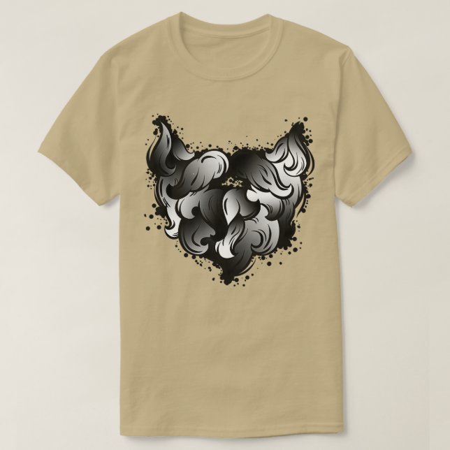 Camiseta o design de barba engraçada para ele e máscara de  (Frente do Design)