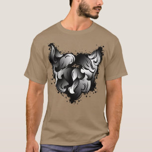 Camiseta o design de barba engraçada para ele e máscara de