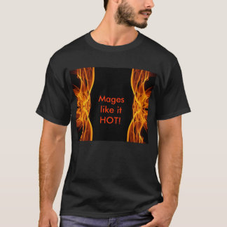 Camiseta o design do fogo, Mages gosta d QUENTE!