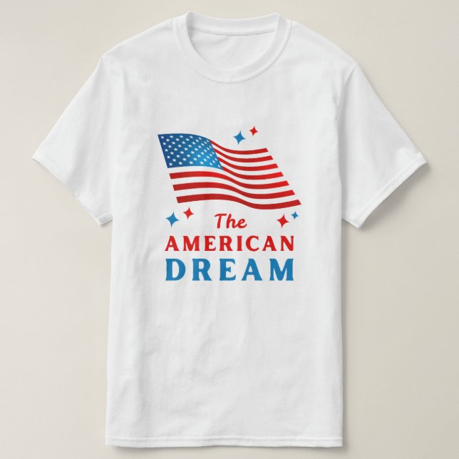 Camiseta O design do sonho americano. (Frente do Design)