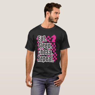 Camiseta O design engraçado da xadrez come a repetição d