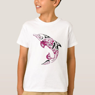 Camiseta O design tribal aumentou e do tatuagem do golfinho