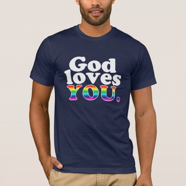 Camiseta O deus ama gay! (Frente)