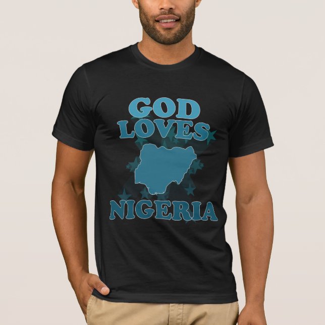 Camiseta O deus ama Nigéria (Frente)