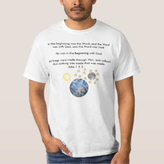 Camiseta O deus criou tudo, no começo era th…