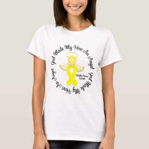 Camiseta O deus do cancer de bexiga fez a meu herói um anj