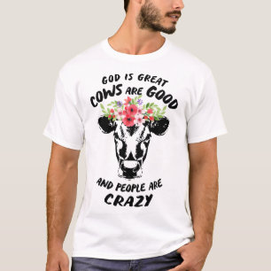 Camiseta o deus é grandes vacas é bom e as pessoas são