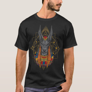 Camiseta O Deus egípcio de Anubis da Morte oculta Históri