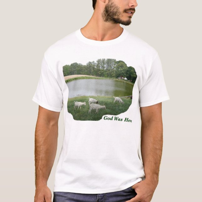 Camiseta O deus estava aqui - fazenda da cabra (Frente)