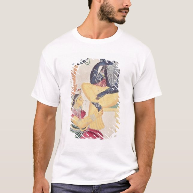 Camiseta O deus Krishna com seu amor mortal, Radha (Frente)