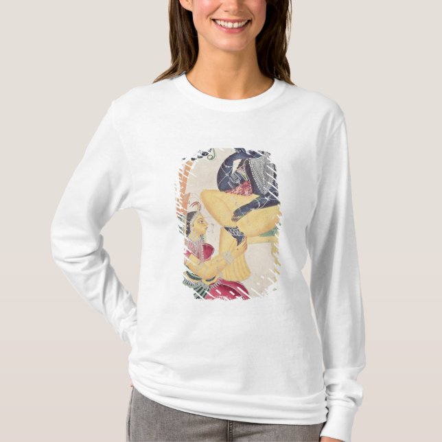 Camiseta O deus Krishna com seu amor mortal, Radha (Frente)