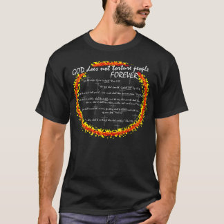 Camiseta O DEUS não tortura pessoas para sempre