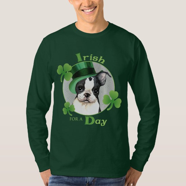 Camiseta O dia Boston Terrier de St Patrick (Frente)