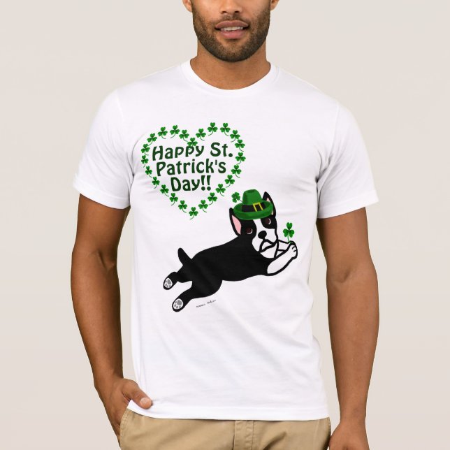 Camiseta O dia Boston Terrier de St Patrick (Frente)
