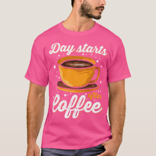 Camiseta O dia começa após o café