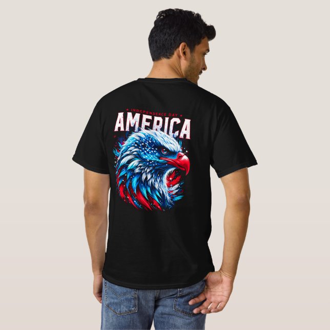 Camiseta O Dia da Independência mostra a liberdade e a demo (Parte Traseira Completa)