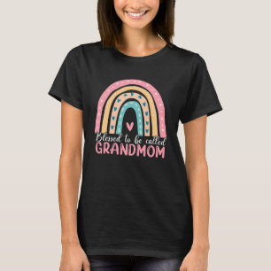 Camiseta O Dia Da Mãe Abençoado Por Ser Chamado Avó Rainbow