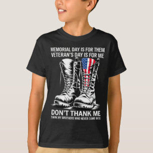 Camiseta O Dia da Memória é para Eles O Dia dos Veteranos é