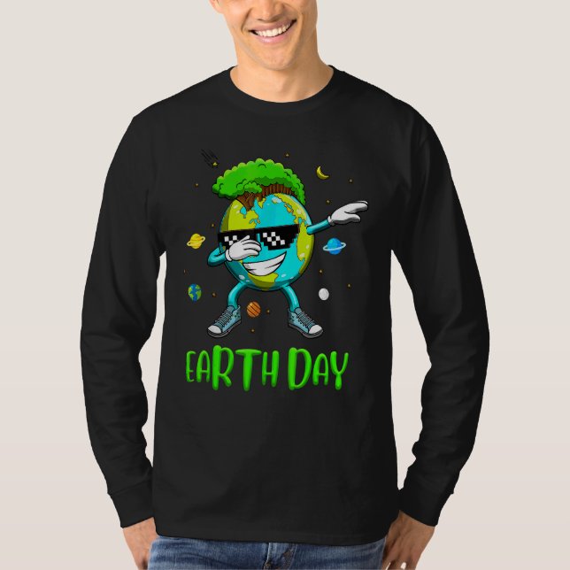 Camiseta O Dia da Terra Rocha Dabbing Earth Day Protege nos (Frente)