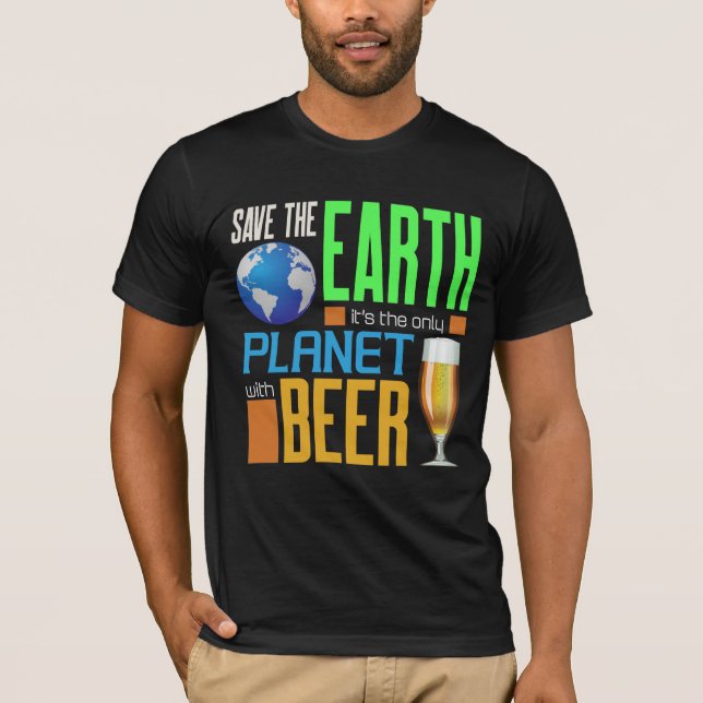 Camiseta O Dia da Terra Salva Nossa Terra O Único Planeta C (Frente)