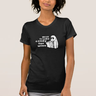 Camiseta O Dia das Bruxas engraçado trocará doces para