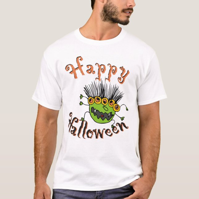 Camiseta o Dia das Bruxas feliz! (Frente)