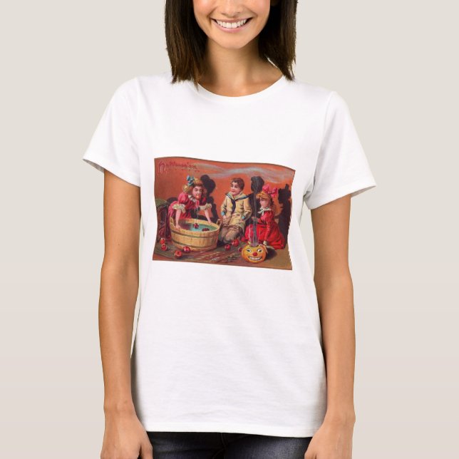 Camiseta O Dia das Bruxas que sacode-se para maçãs (Frente)