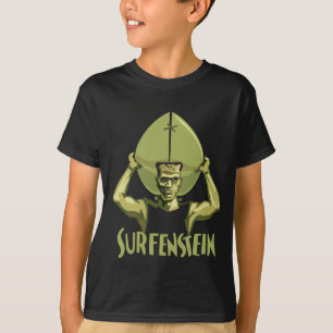 Camiseta O Dia das Bruxas surfando Frankenstein