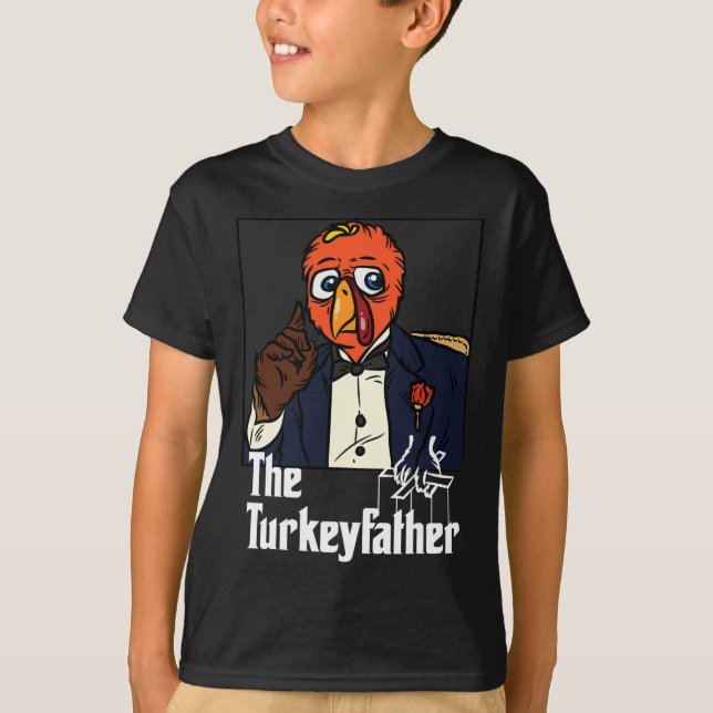 Camiseta O Dia de Ação de Graças da Turquia-Pai Memória Cai (Frente)