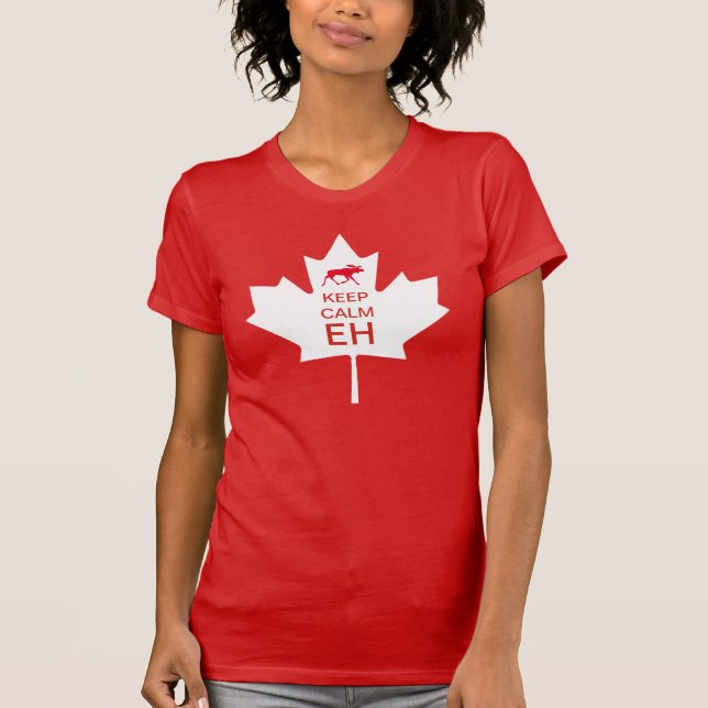 Camiseta O dia de Canadá MANTEM o EH CALMO (Frente)