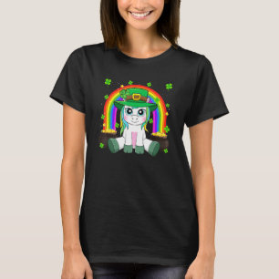 Camiseta O Dia de São Patrício Cute Unicorn Torra Raparigas
