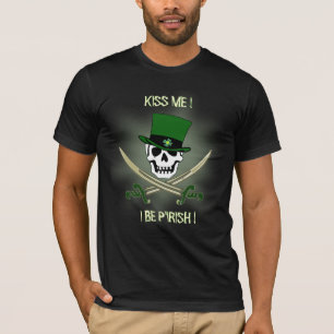 Camiseta O Dia de São Patrício do pirata beija-me t-shirt