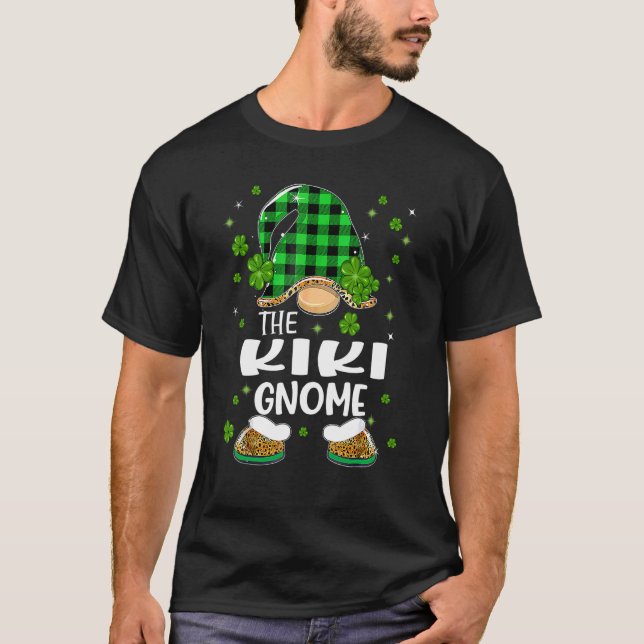 Camiseta O Dia de São Patrício Kiki Gnomo Shamrock (Frente)