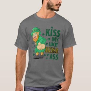 Camiseta O Dia de São Patrício Leprechaun Beija Minha Sor