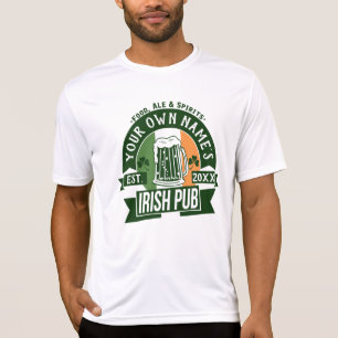 Camiseta O Dia de São Patrício Personalizado do Pub Irlandê