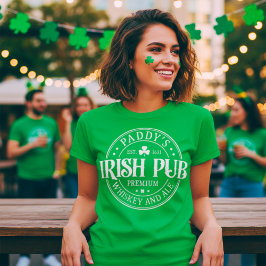Camiseta O Dia de São Patrício Verde e Branco irlandês Padd
