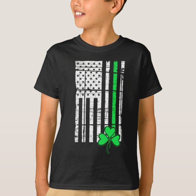 Camiseta O dia de St Patrick irlandês da bandeira americana (Frente)