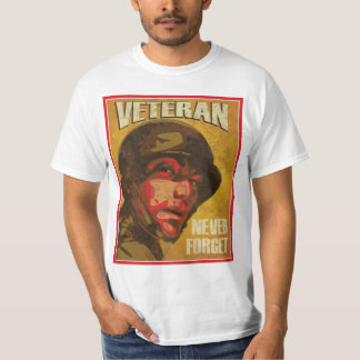 Camiseta O dia de veterano - veterano - nunca esquece