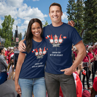 Camiseta O Dia do Canadá com o meu nórdico Mapeia Folha Uni