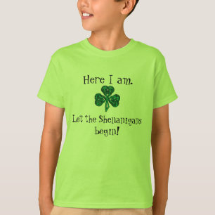 Camiseta O dia do St Patrick do miúdo deixou os Shenanigans