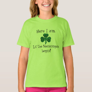 Camiseta O dia do St Patrick do miúdo deixou os Shenanigans