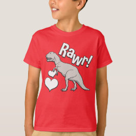 Camiseta O dia dos namorados do tiranossauro T Rex de Rawr
