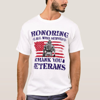 Camiseta O Dia dos Veteranos dos EUA dá presentes para honr