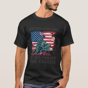 Camiseta O Dia Dos Veteranos Nunca Esquece A Bandeira Falsa