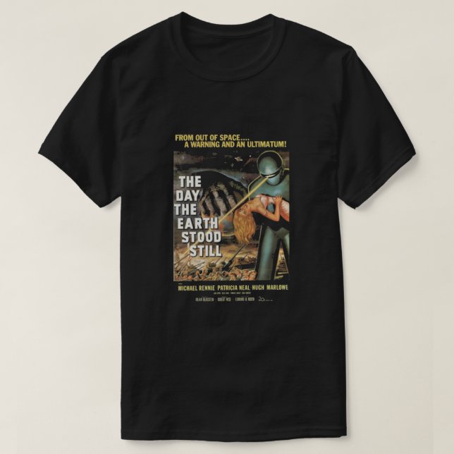 Camiseta O Dia em que a Terra Parou - poster 1951 Es (Frente do Design)