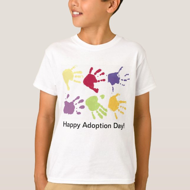 Camiseta O dia feliz da adopção caçoa o t-shirt (Frente)