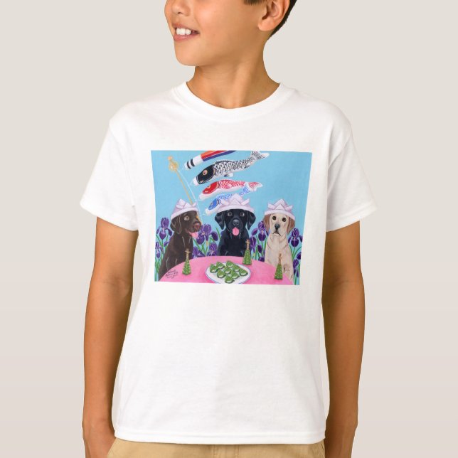 Camiseta O dia Labradors das crianças japonesas (Frente)
