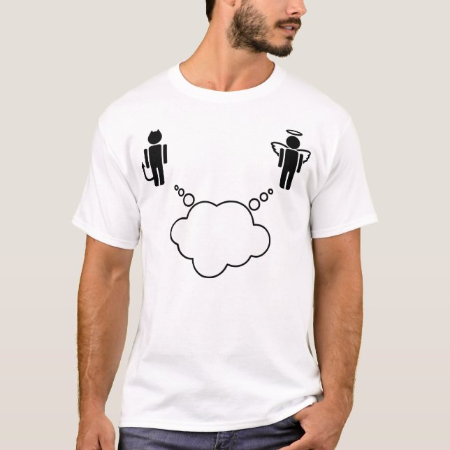 Camiseta O Diabo Anjo Personalizável Me Fez Fazer Isso Cons (Frente)