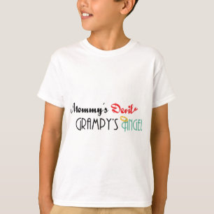 Camiseta O diabo da mamã, o anjo de Grampy